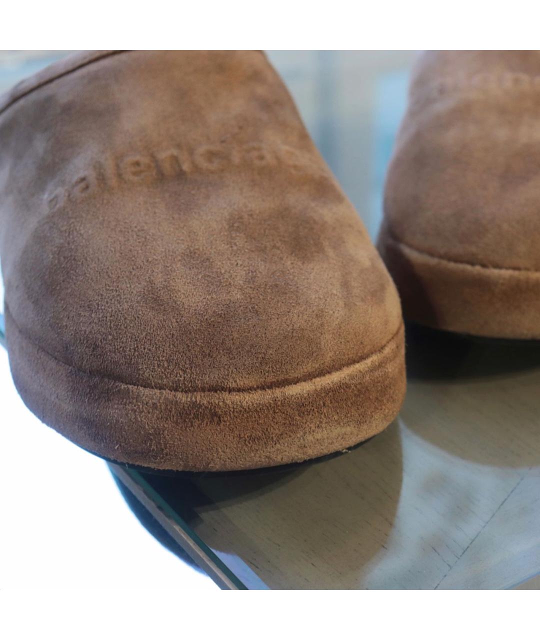 BALENCIAGA Бежевые замшевые сабо, фото 5