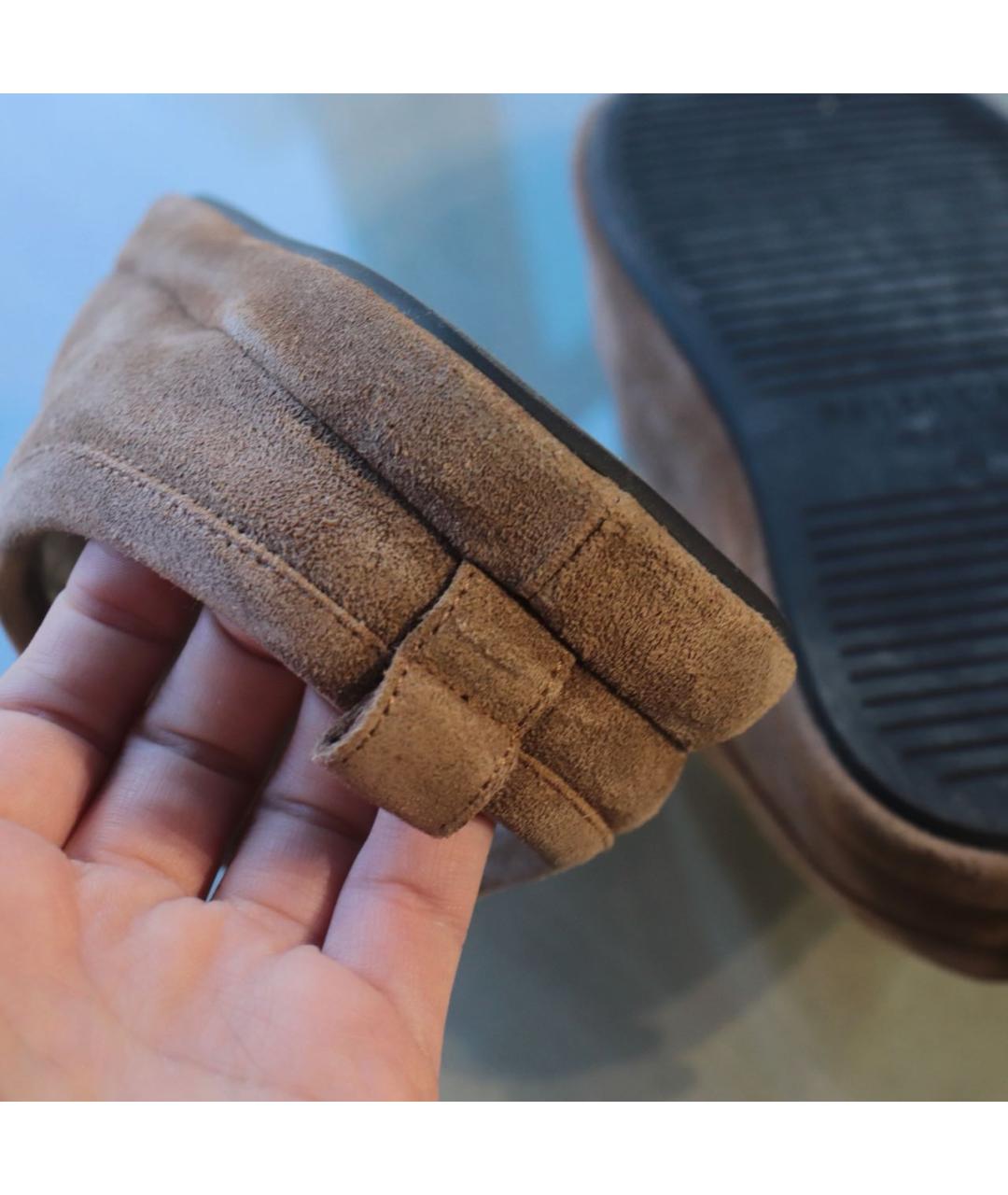 BALENCIAGA Бежевые замшевые сабо, фото 7