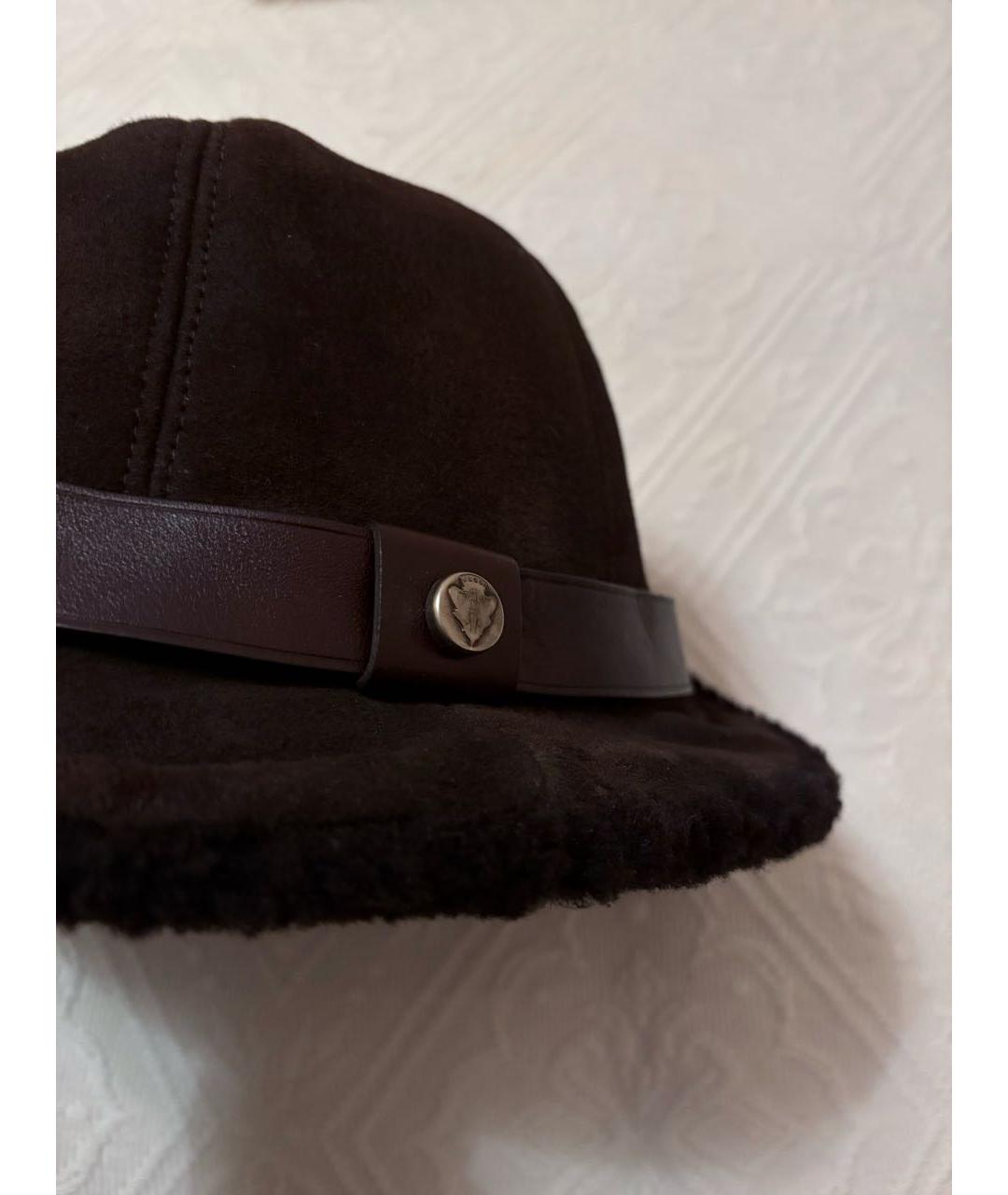 GUCCI Коричневая кожаная шляпа, фото 4