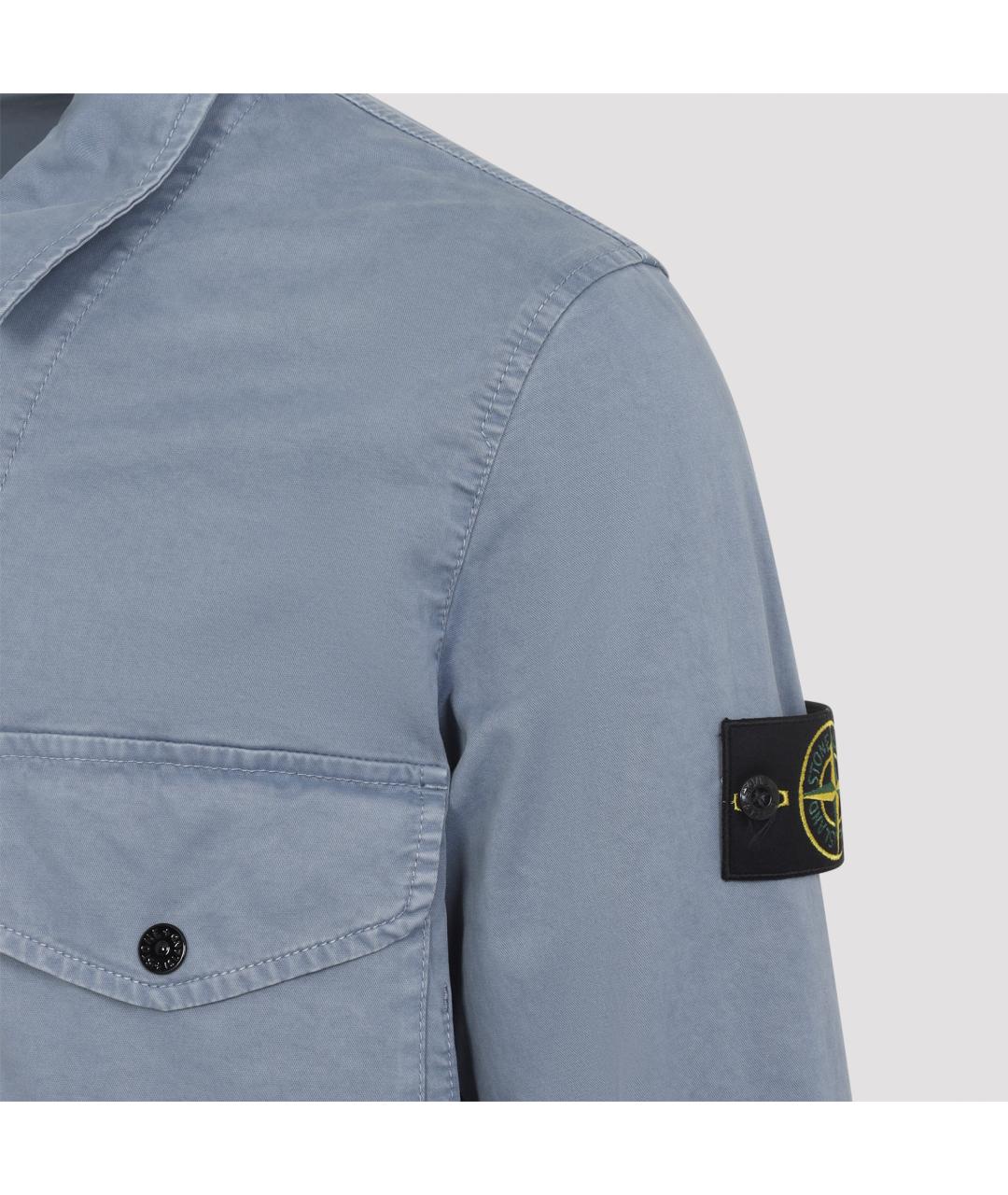 STONE ISLAND Голубая хлопковая кэжуал рубашка, фото 4