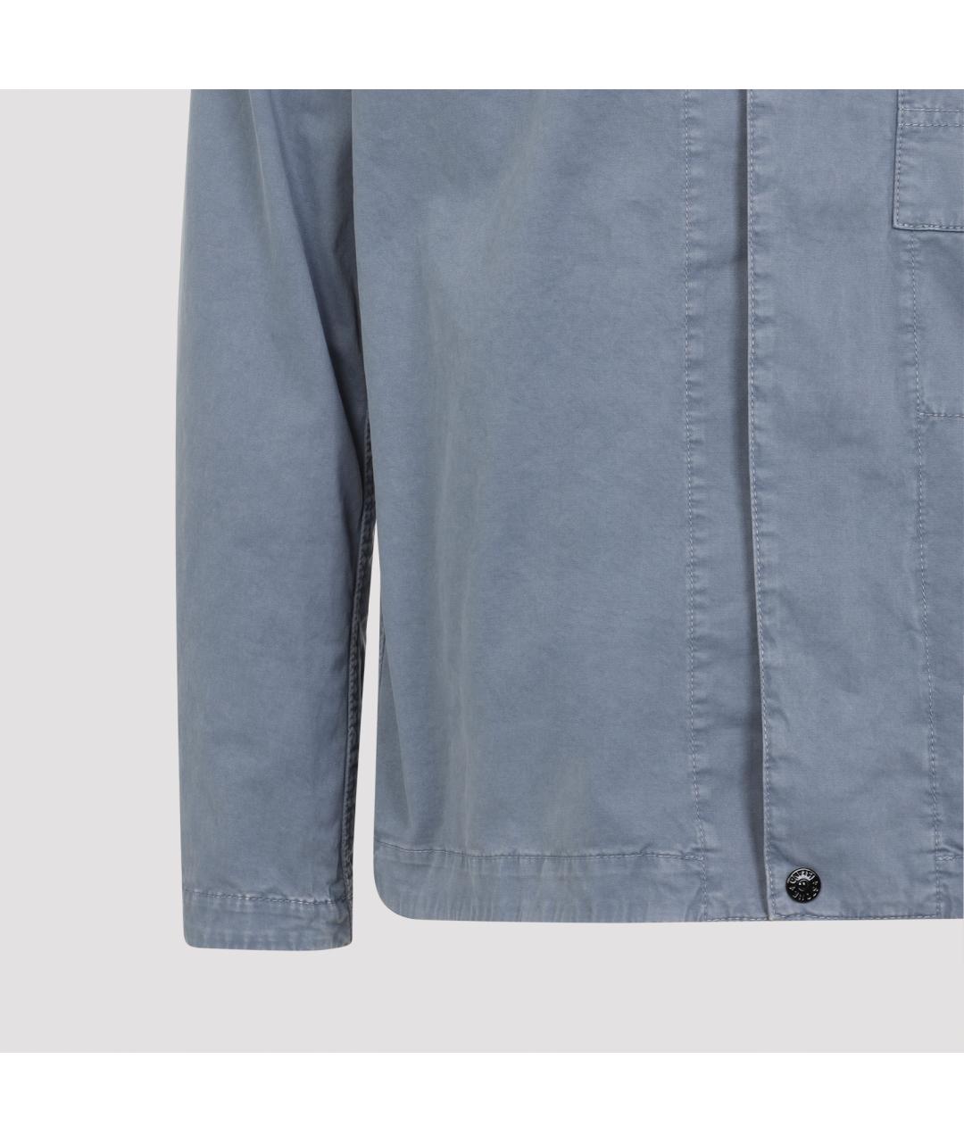 STONE ISLAND Голубая хлопковая кэжуал рубашка, фото 3