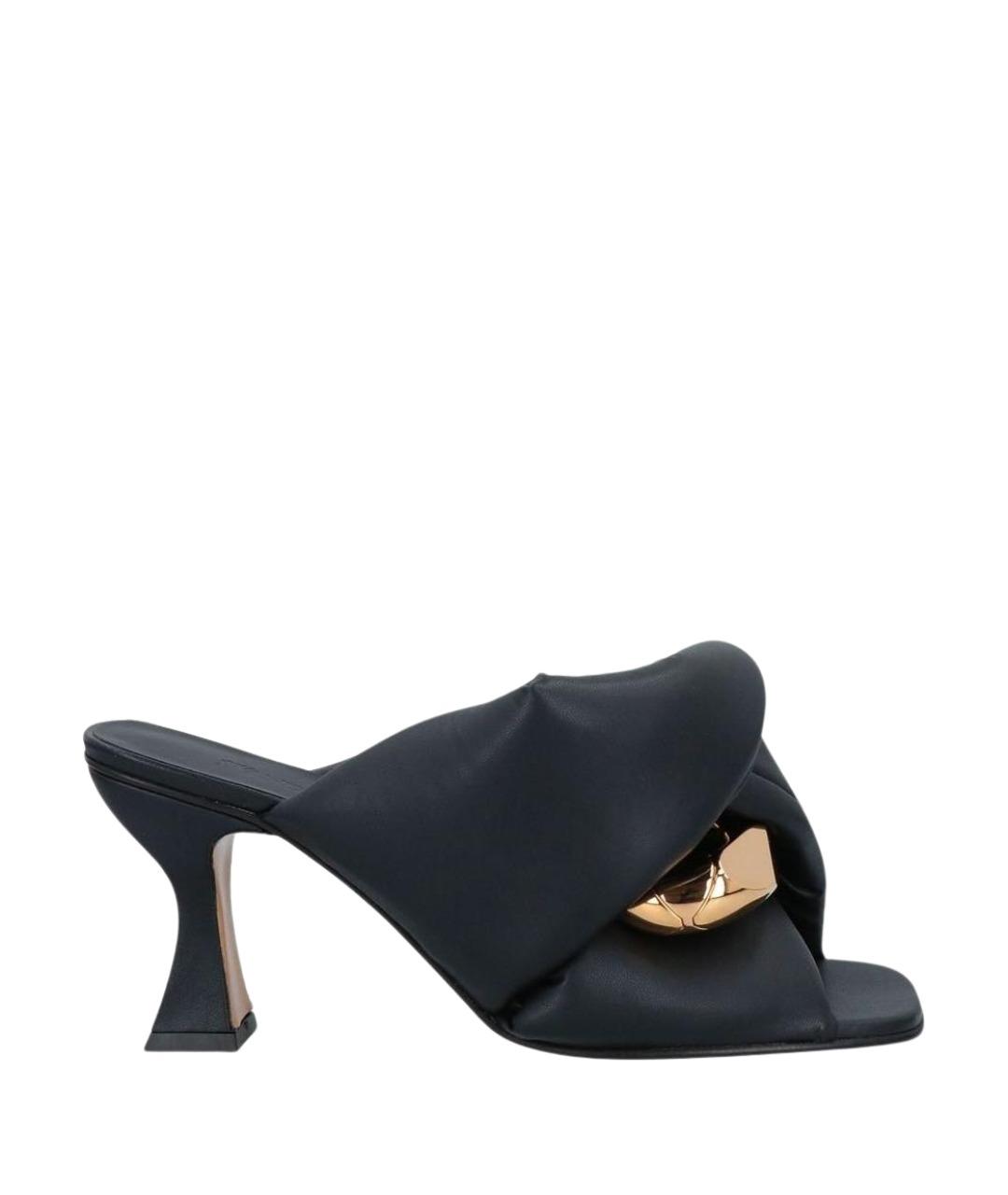 J.W.ANDERSON Черные кожаные мюли, фото 1