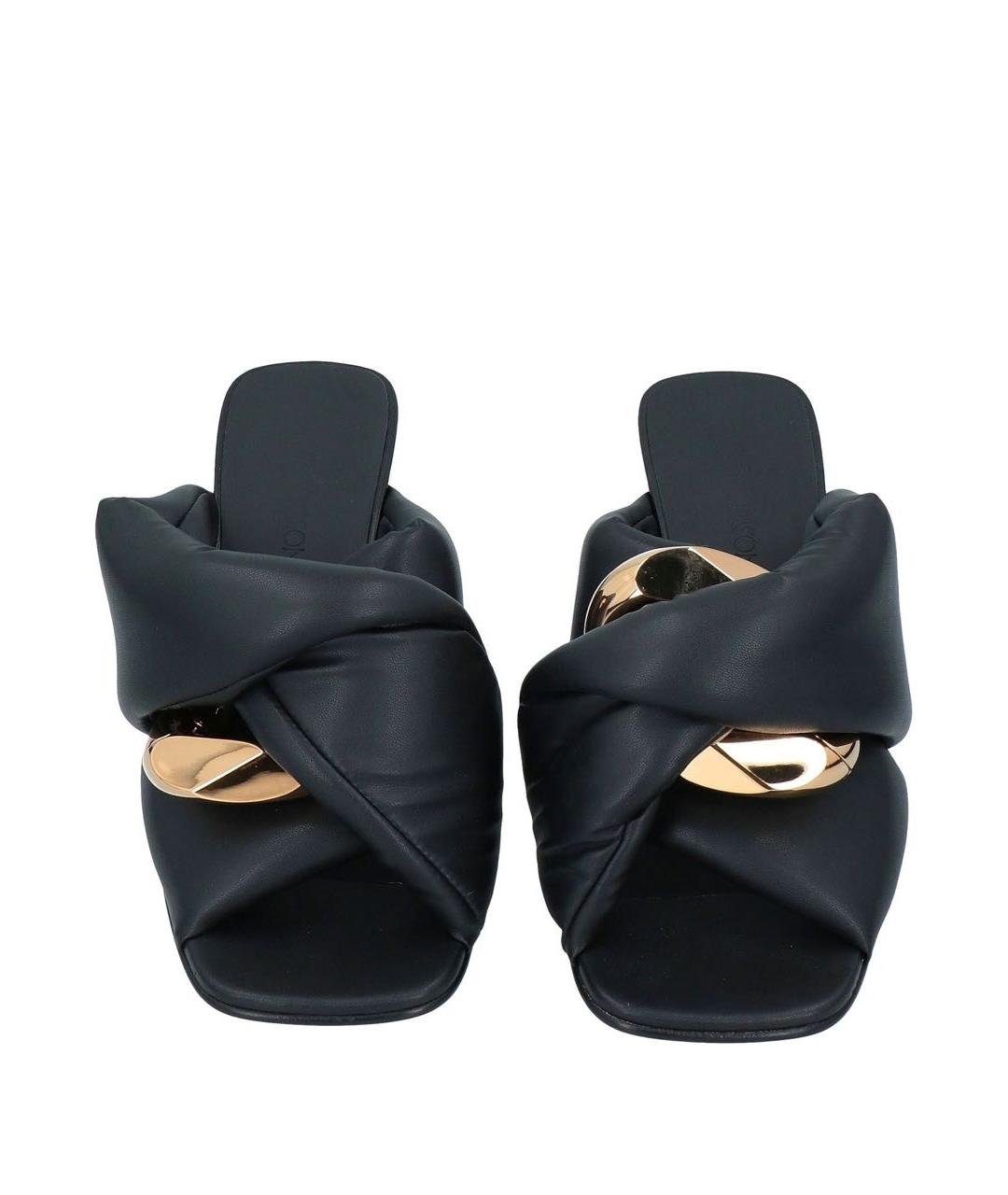 J.W.ANDERSON Черные кожаные мюли, фото 2