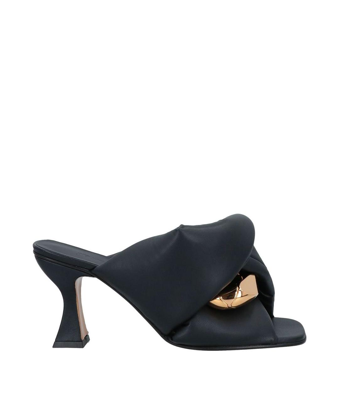 J.W.ANDERSON Черные кожаные мюли, фото 5