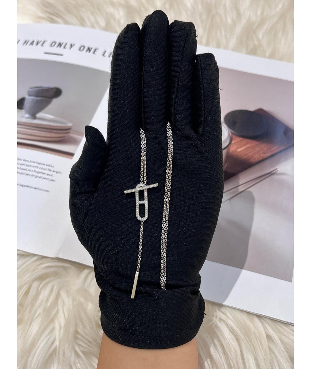 HERMES Серебряное колье из белого золота, фото 5