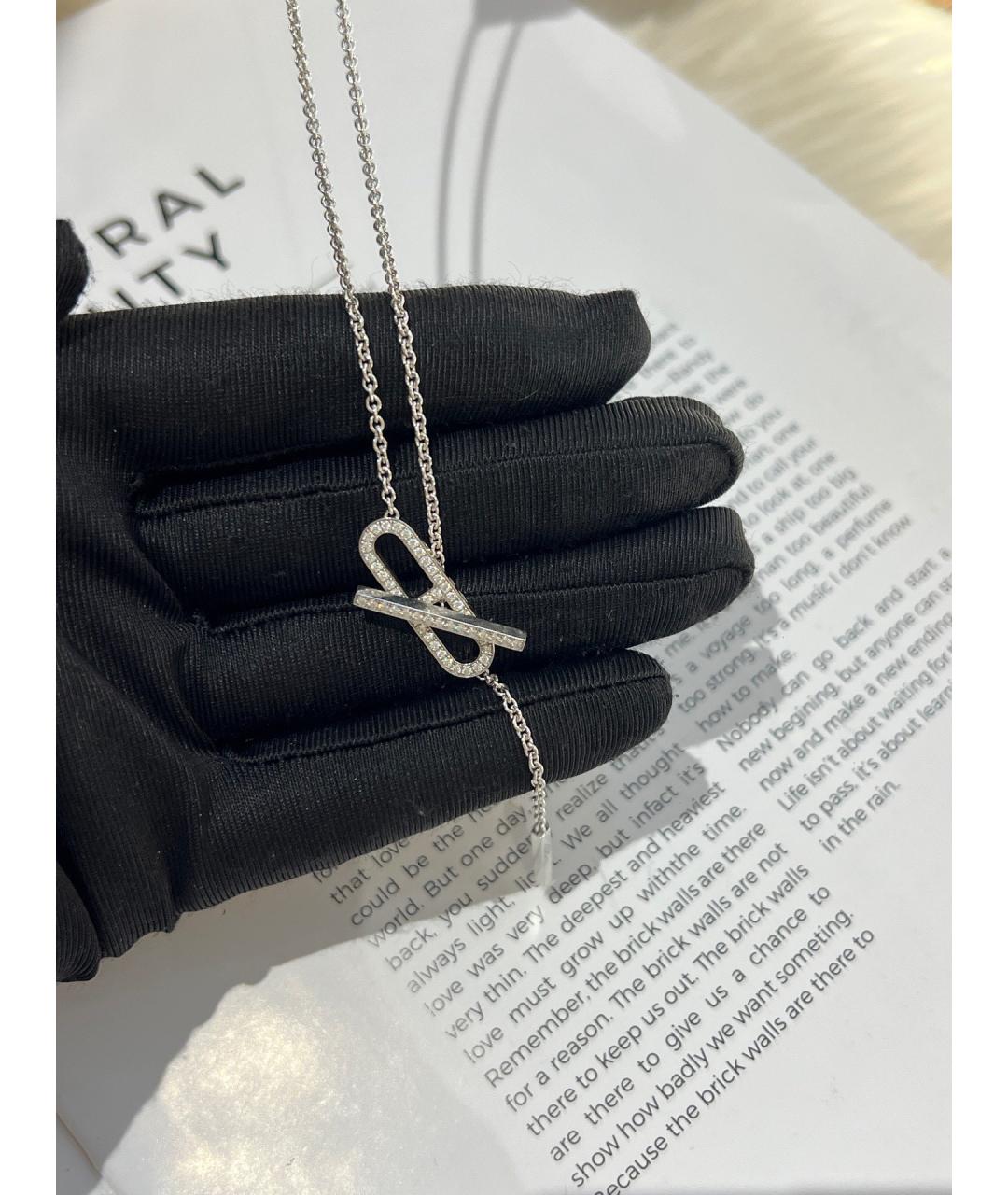 HERMES Серебряное колье из белого золота, фото 10