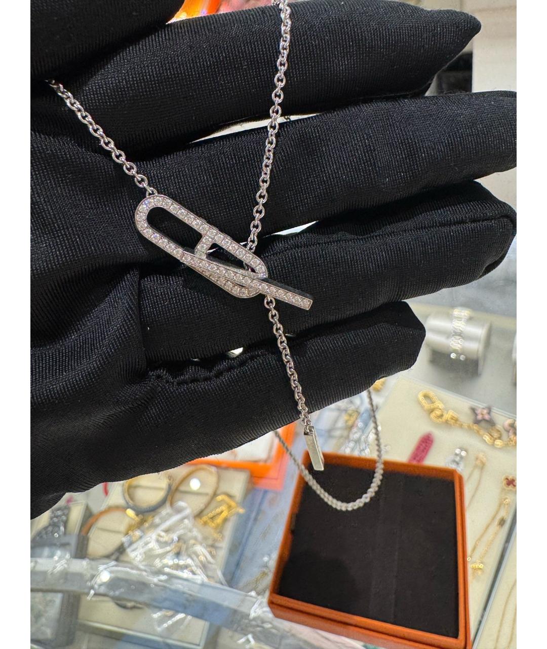 HERMES Серебряное колье из белого золота, фото 2