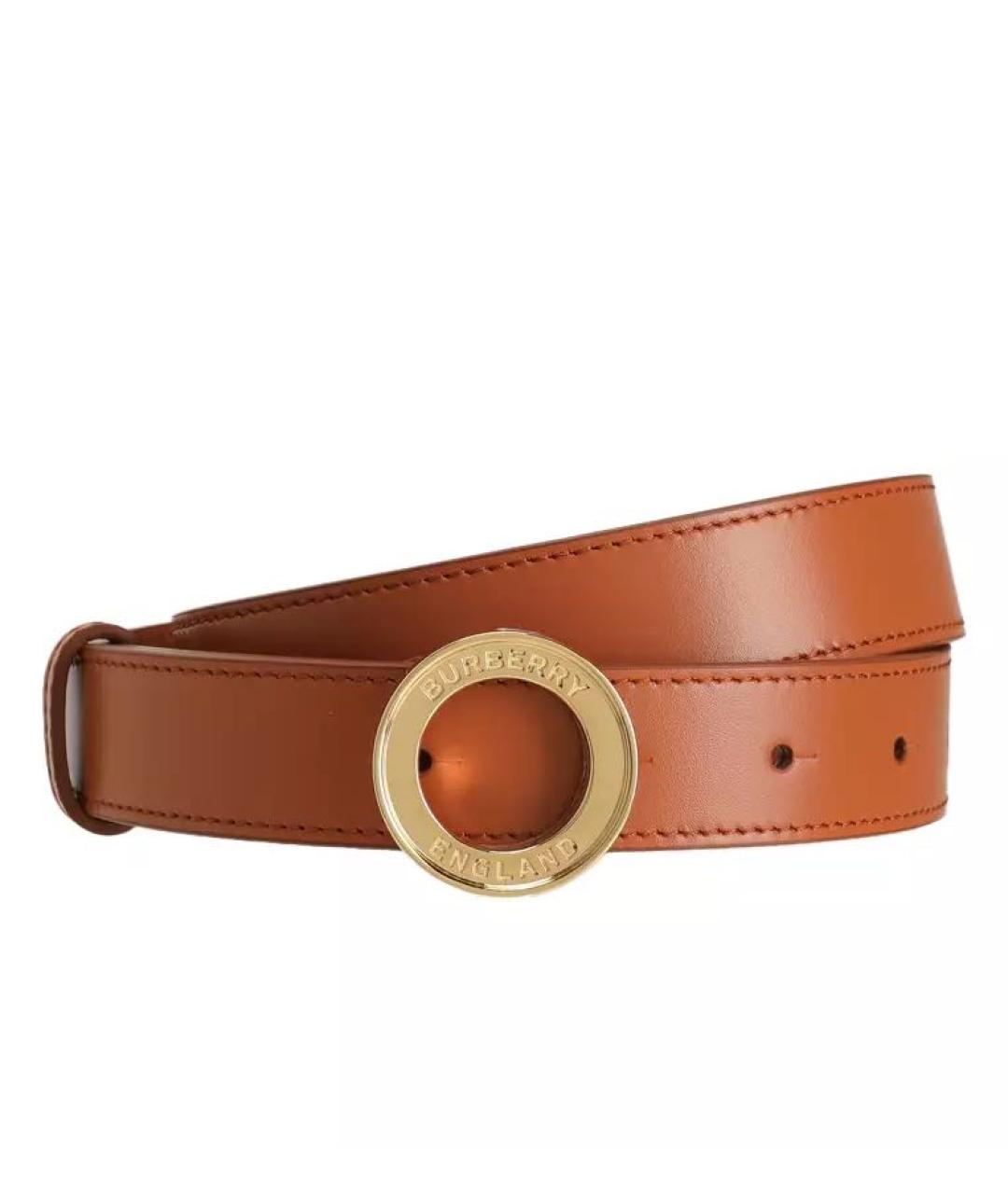 BURBERRY Коричневый кожаный ремень, фото 1