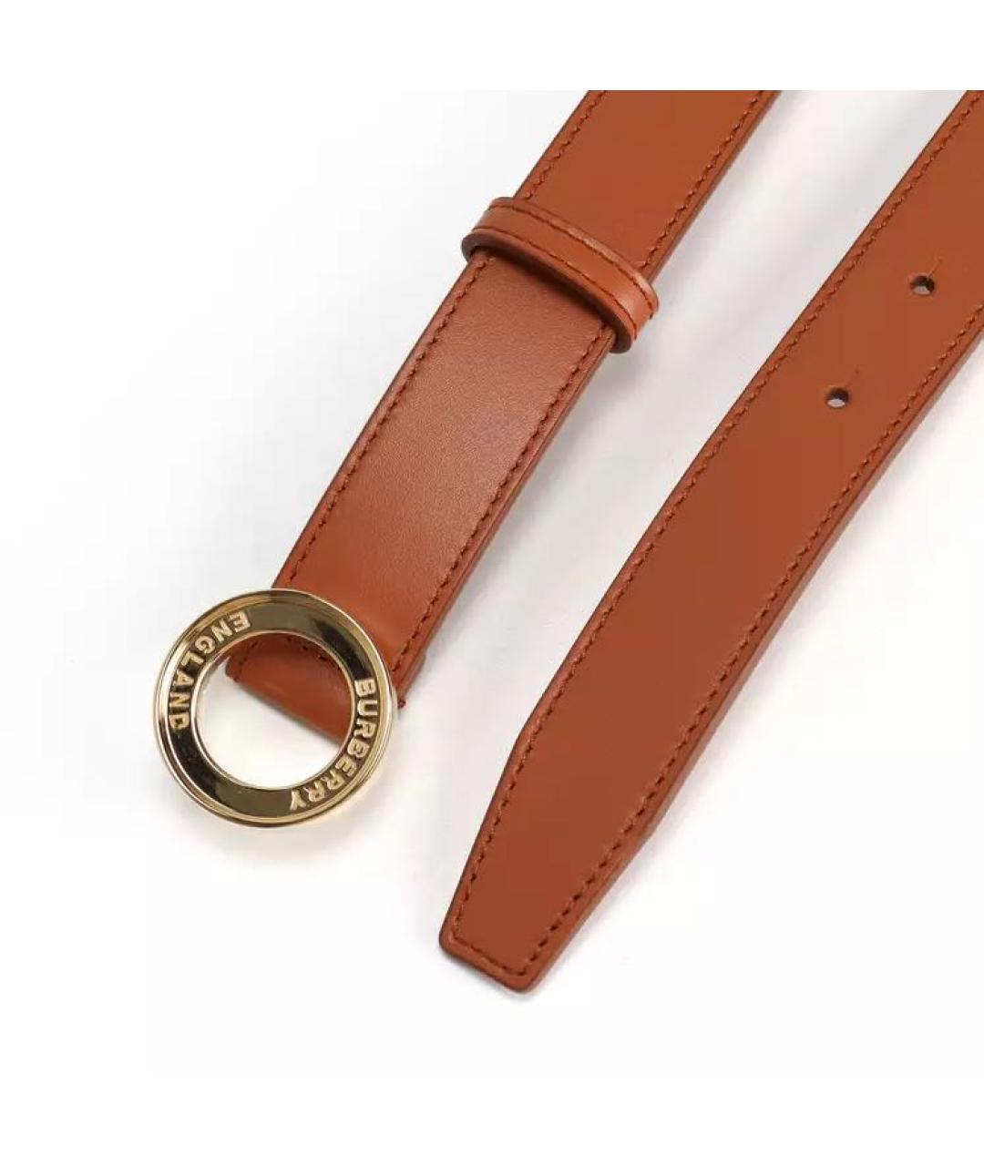 BURBERRY Коричневый кожаный ремень, фото 2