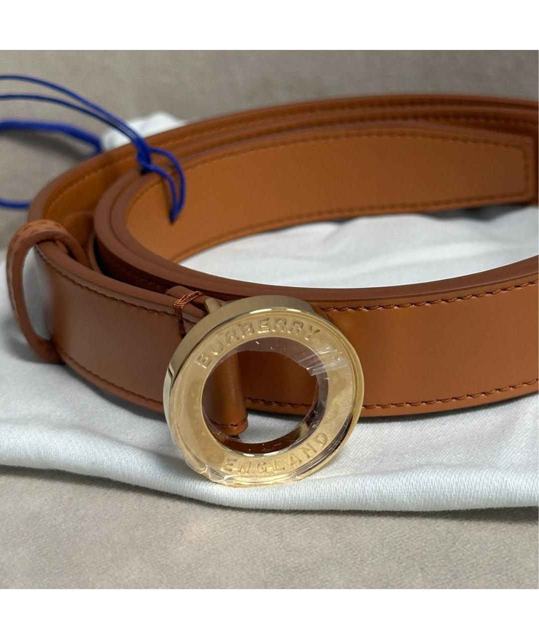 BURBERRY Коричневый кожаный ремень, фото 3