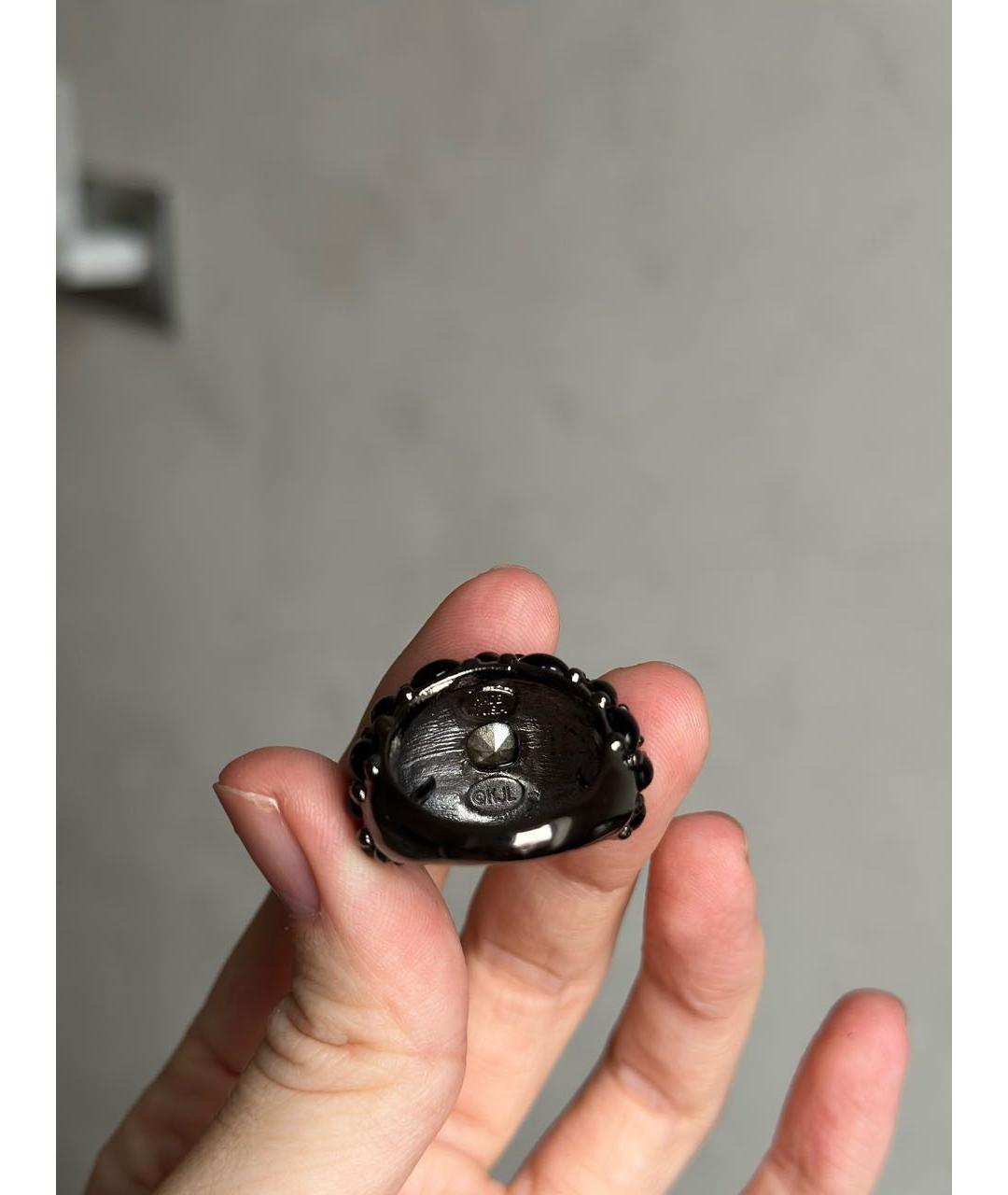 KENNETH JAY LANE Черное металлическое кольцо, фото 4