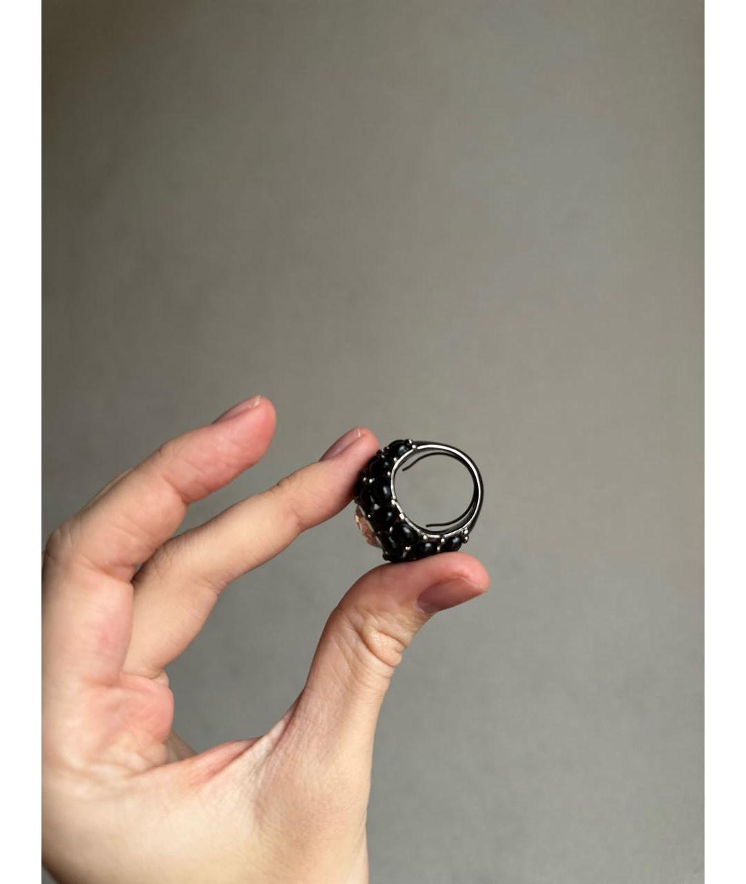 KENNETH JAY LANE Черное металлическое кольцо, фото 3