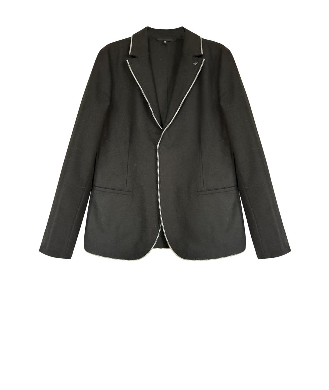 ARMANI JUNIOR Черный шерстяной жакет / жилет, фото 1