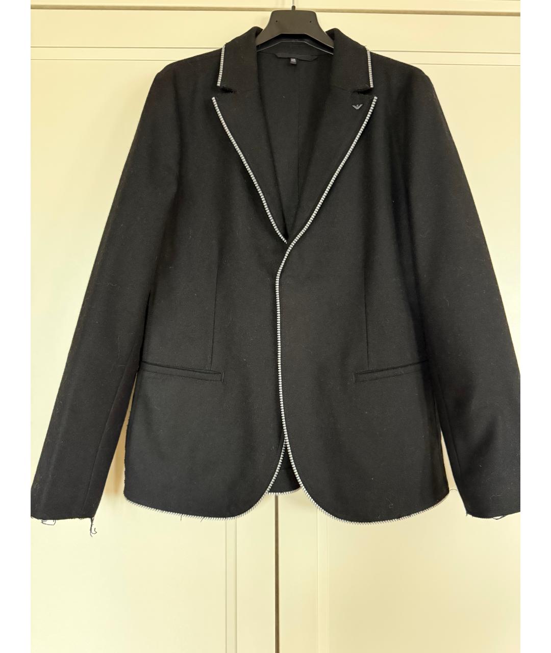 ARMANI JUNIOR Черный шерстяной жакет / жилет, фото 6