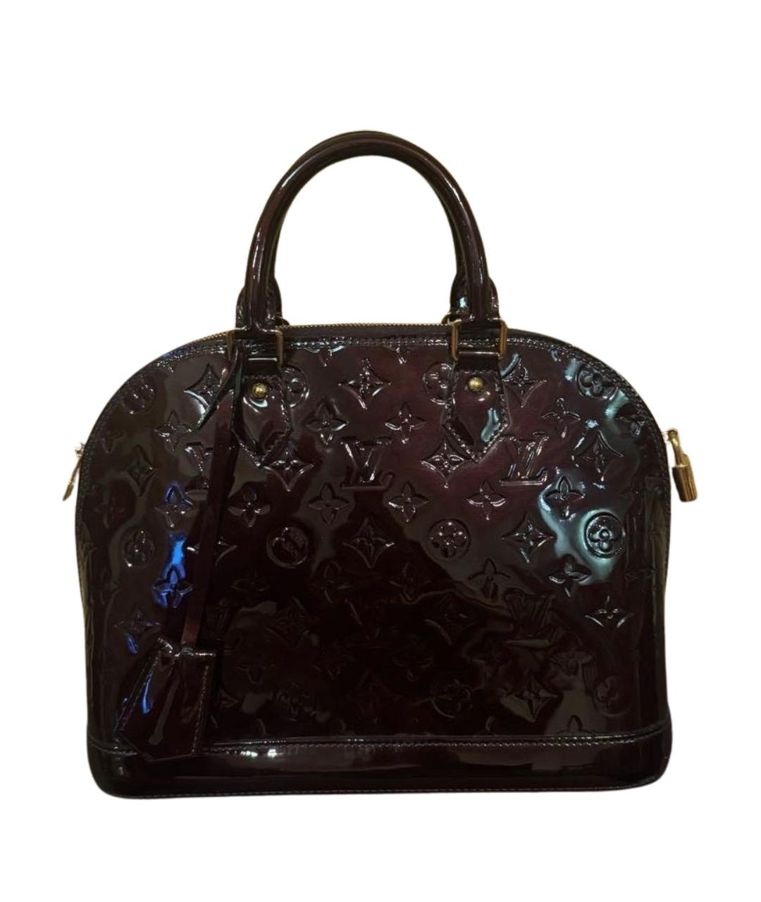 LOUIS VUITTON Бордовая сумка с короткими ручками из лакированной кожи, фото 1