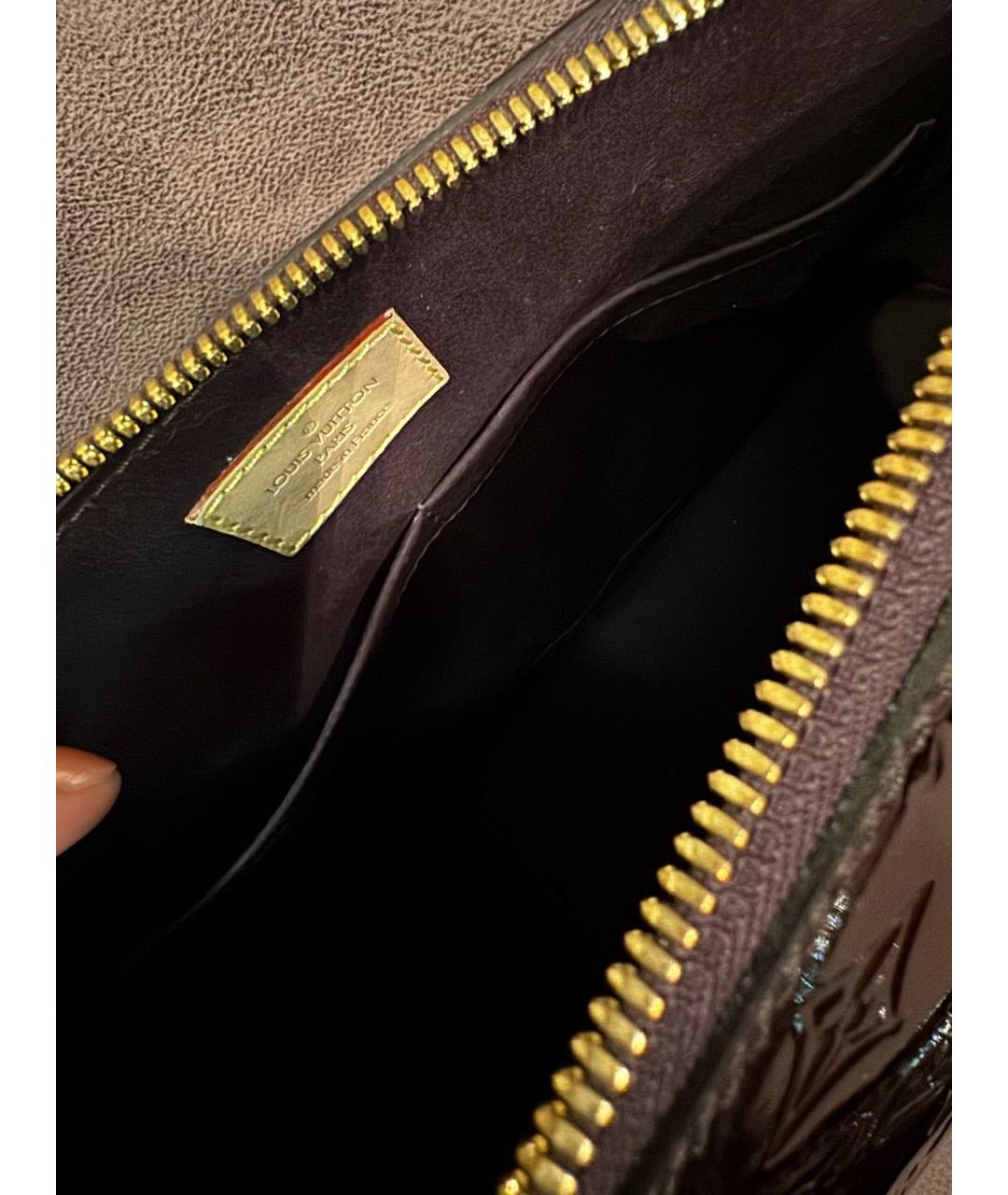 LOUIS VUITTON Бордовая сумка с короткими ручками из лакированной кожи, фото 7