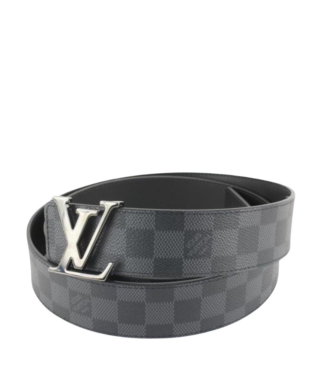 LOUIS VUITTON Черный кожаный ремень, фото 1