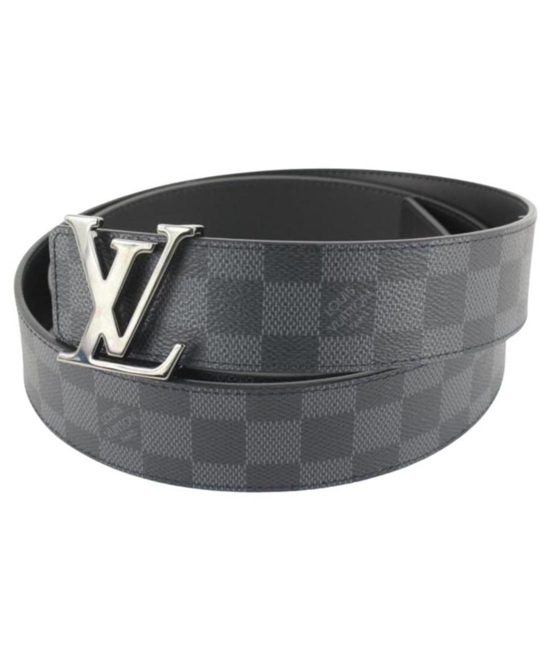 LOUIS VUITTON Черный кожаный ремень, фото 6