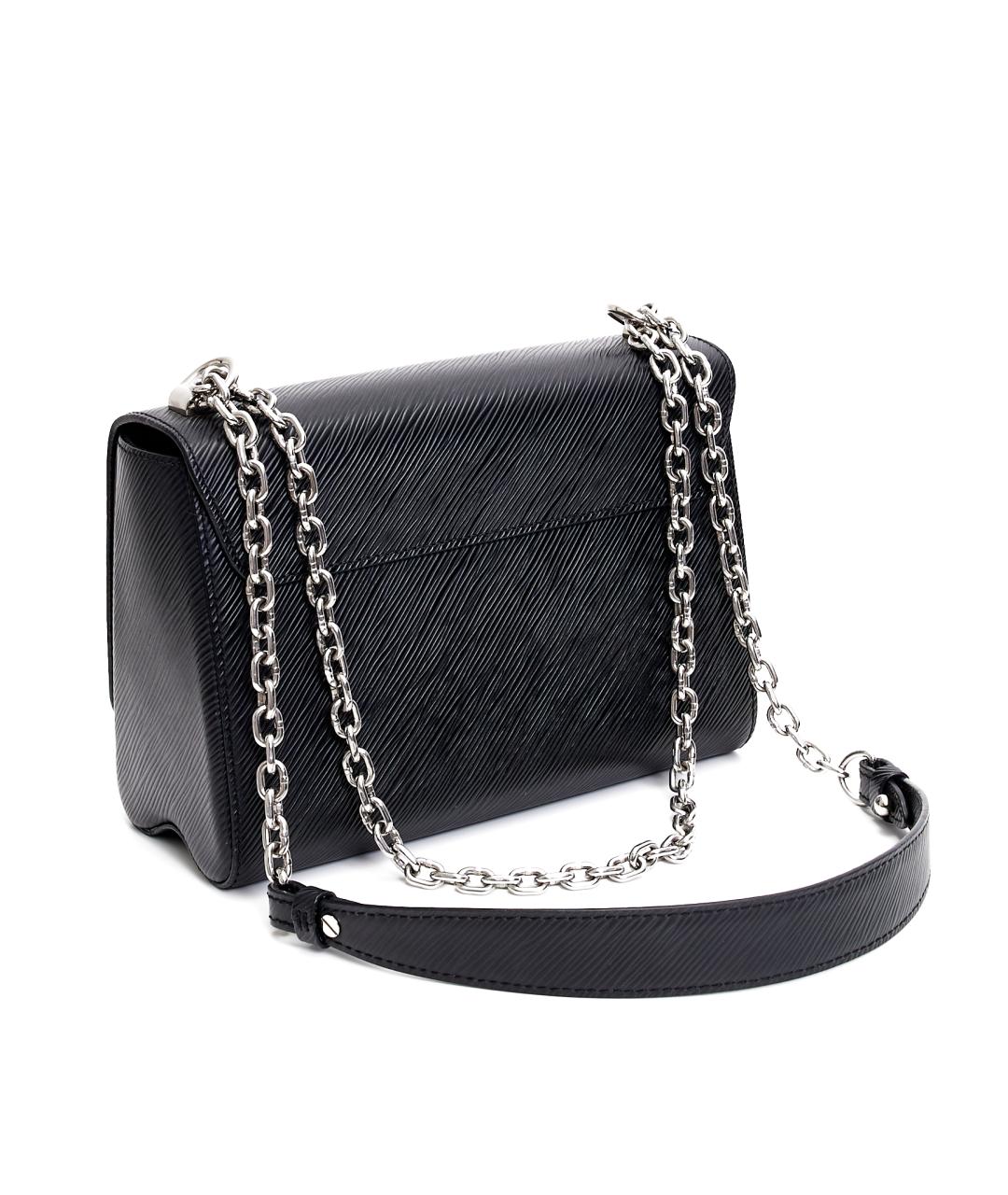 LOUIS VUITTON Черная кожаная сумка через плечо, фото 3