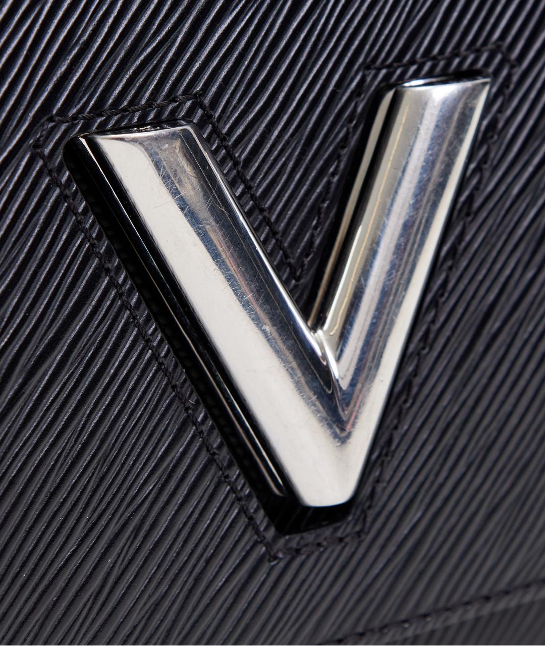 LOUIS VUITTON Черная кожаная сумка через плечо, фото 5