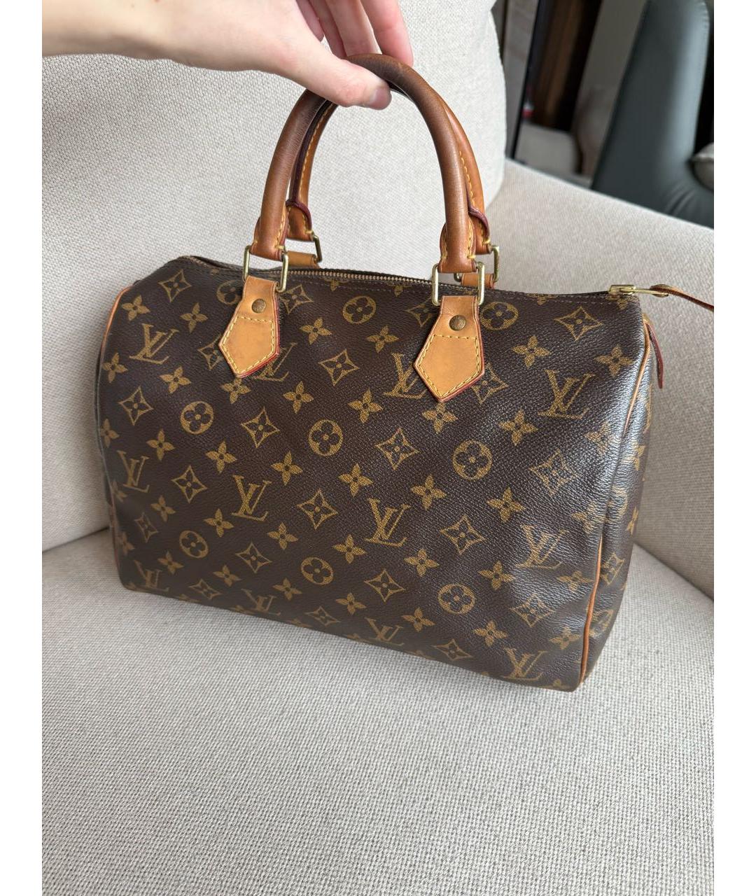 LOUIS VUITTON Коричневая сумка с короткими ручками, фото 4