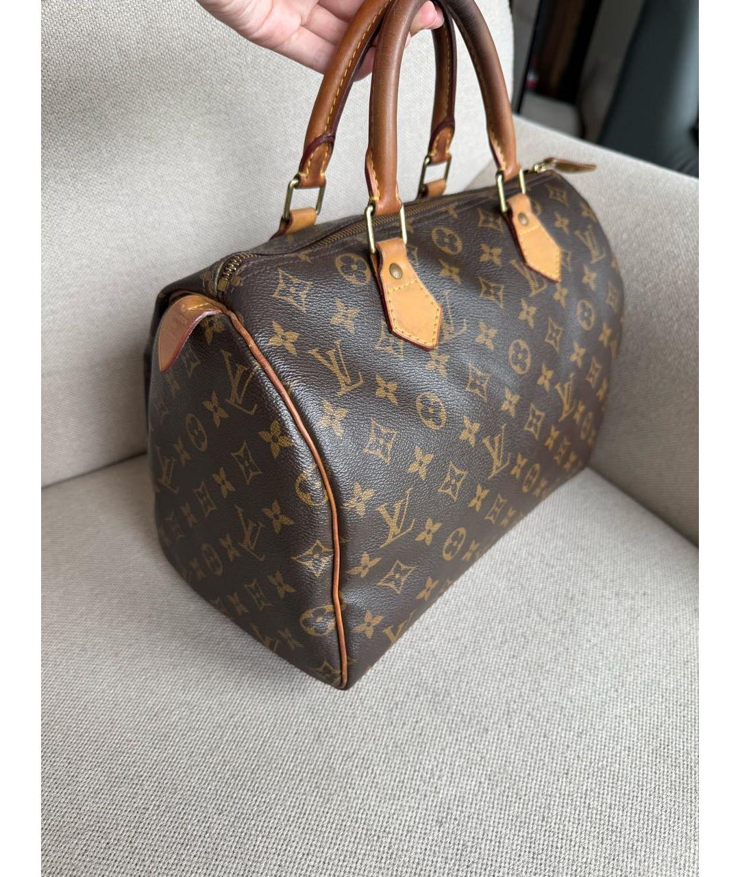 LOUIS VUITTON Коричневая сумка с короткими ручками, фото 5