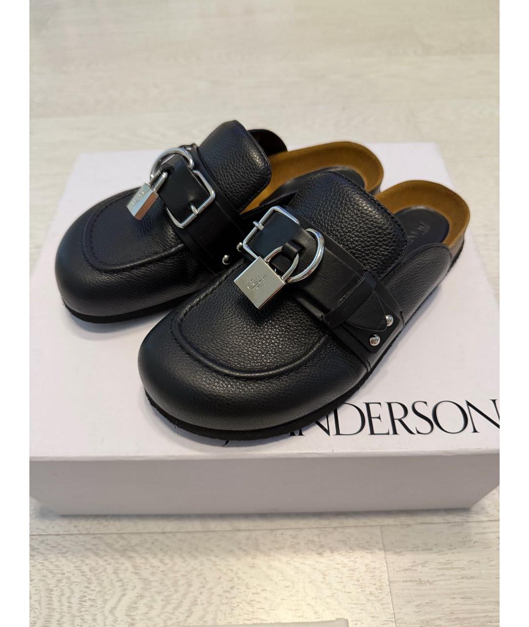 J.W.ANDERSON Черные кожаные мюли, фото 3