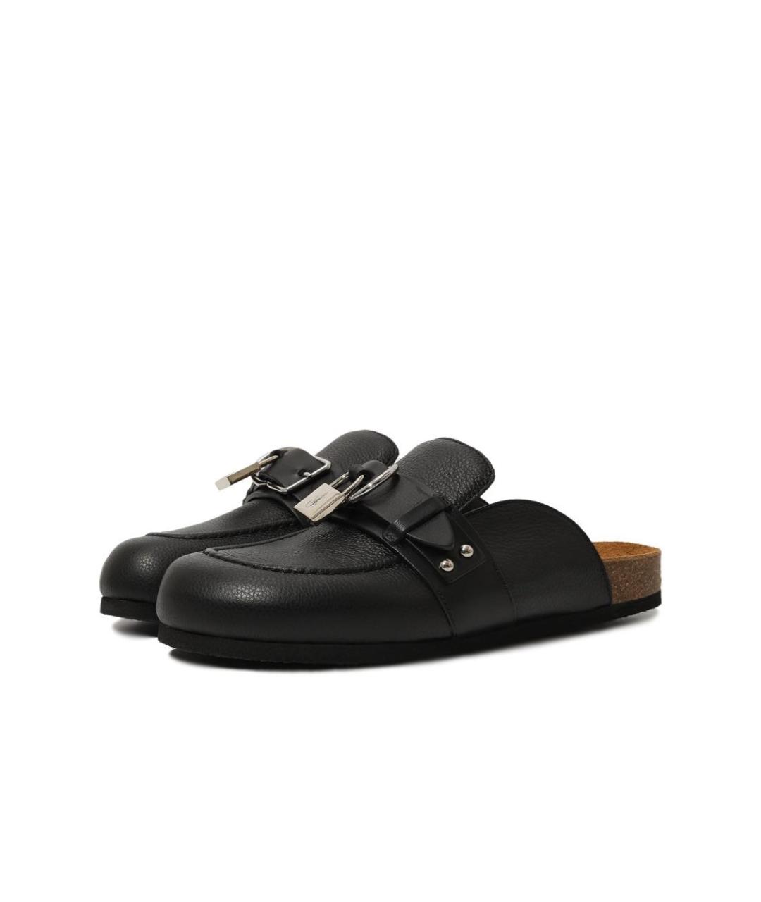 J.W.ANDERSON Черные кожаные мюли, фото 2