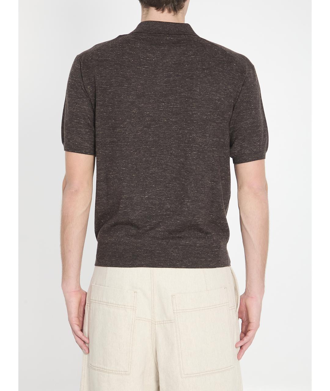 THE ROW Коричневое поло с коротким рукавом, фото 4