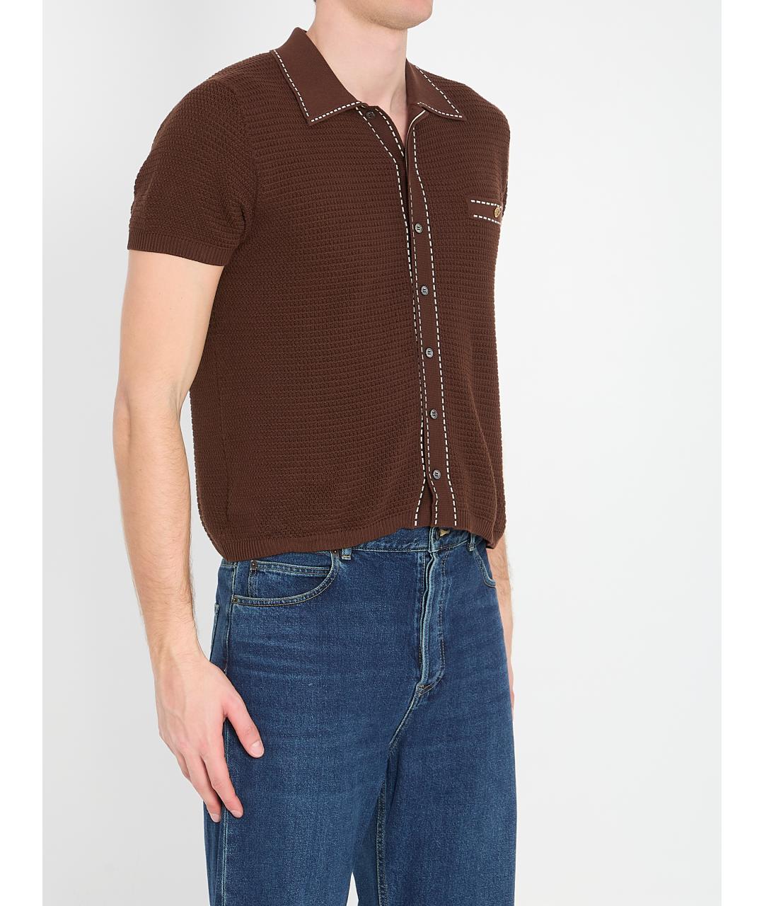 VERSACE Коричневый хлопковый кардиган, фото 2