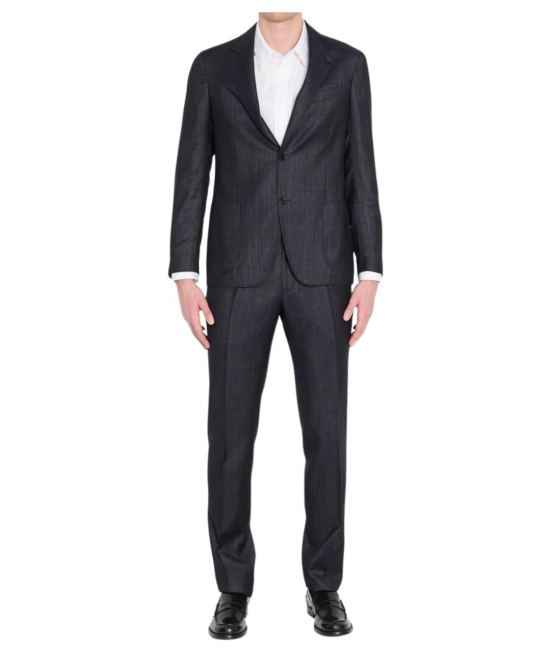 LARDINI Темно-синий классический костюм, фото 1