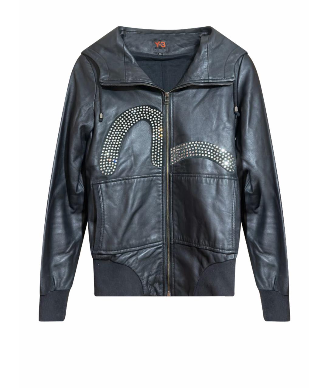 Y-3 Черная кожаная куртка, фото 1