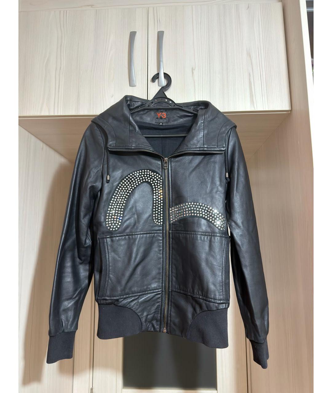 Y-3 Черная кожаная куртка, фото 6