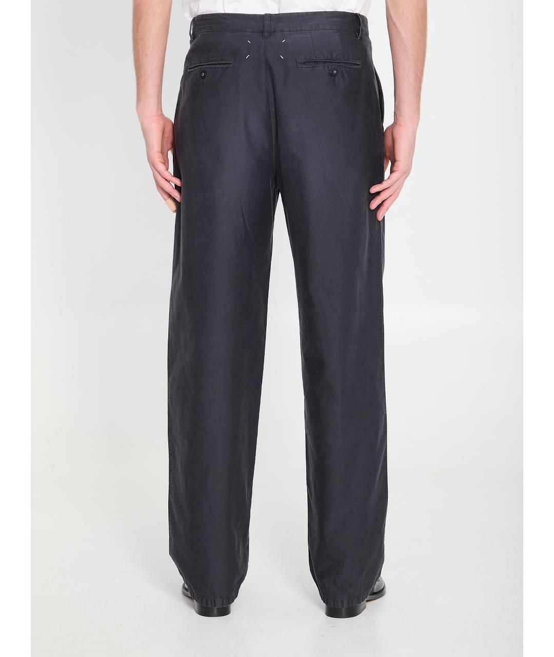 MAISON MARGIELA Темно-синие хлопковые повседневные брюки, фото 4