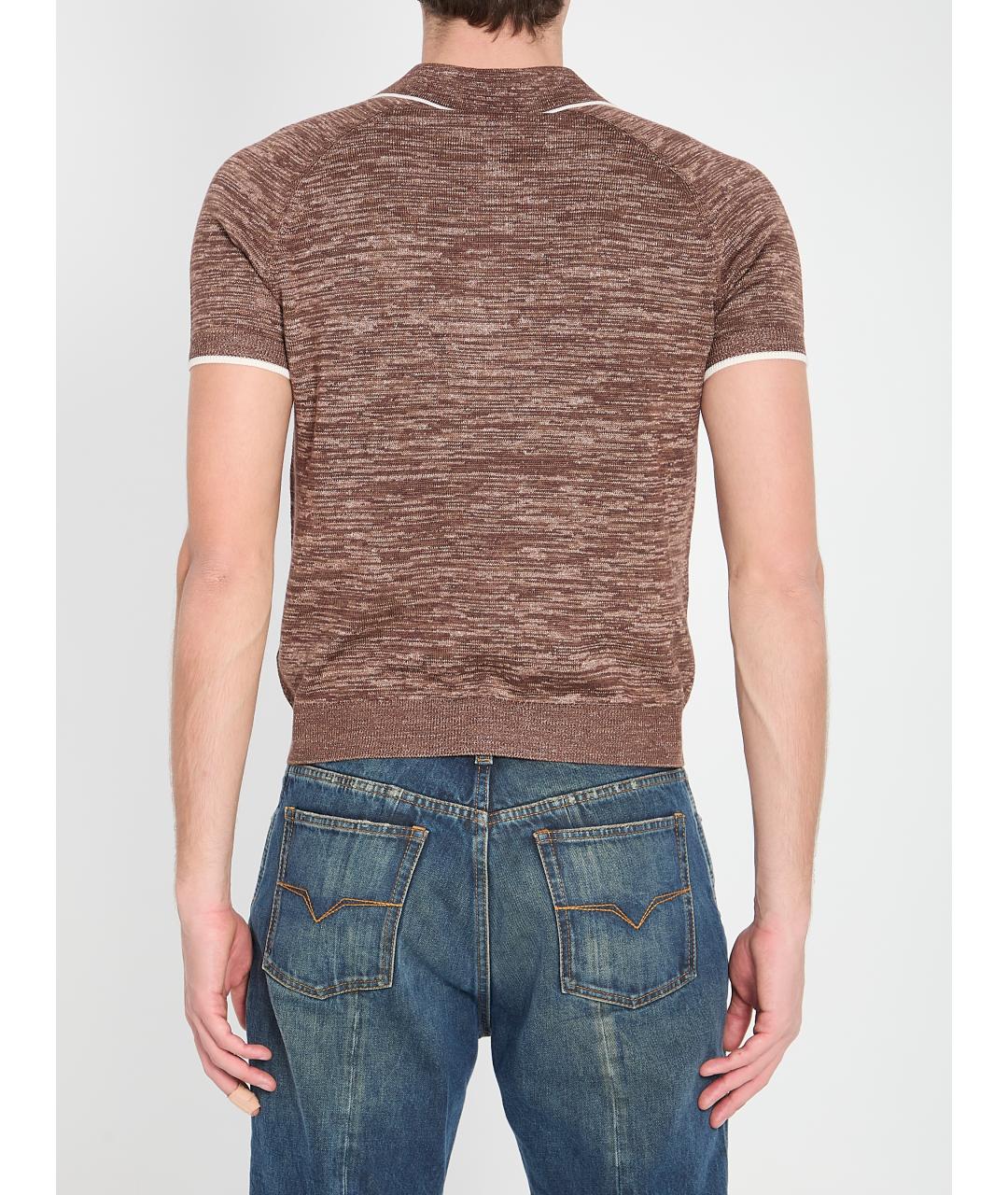 VERSACE Коричневое поло с коротким рукавом, фото 4