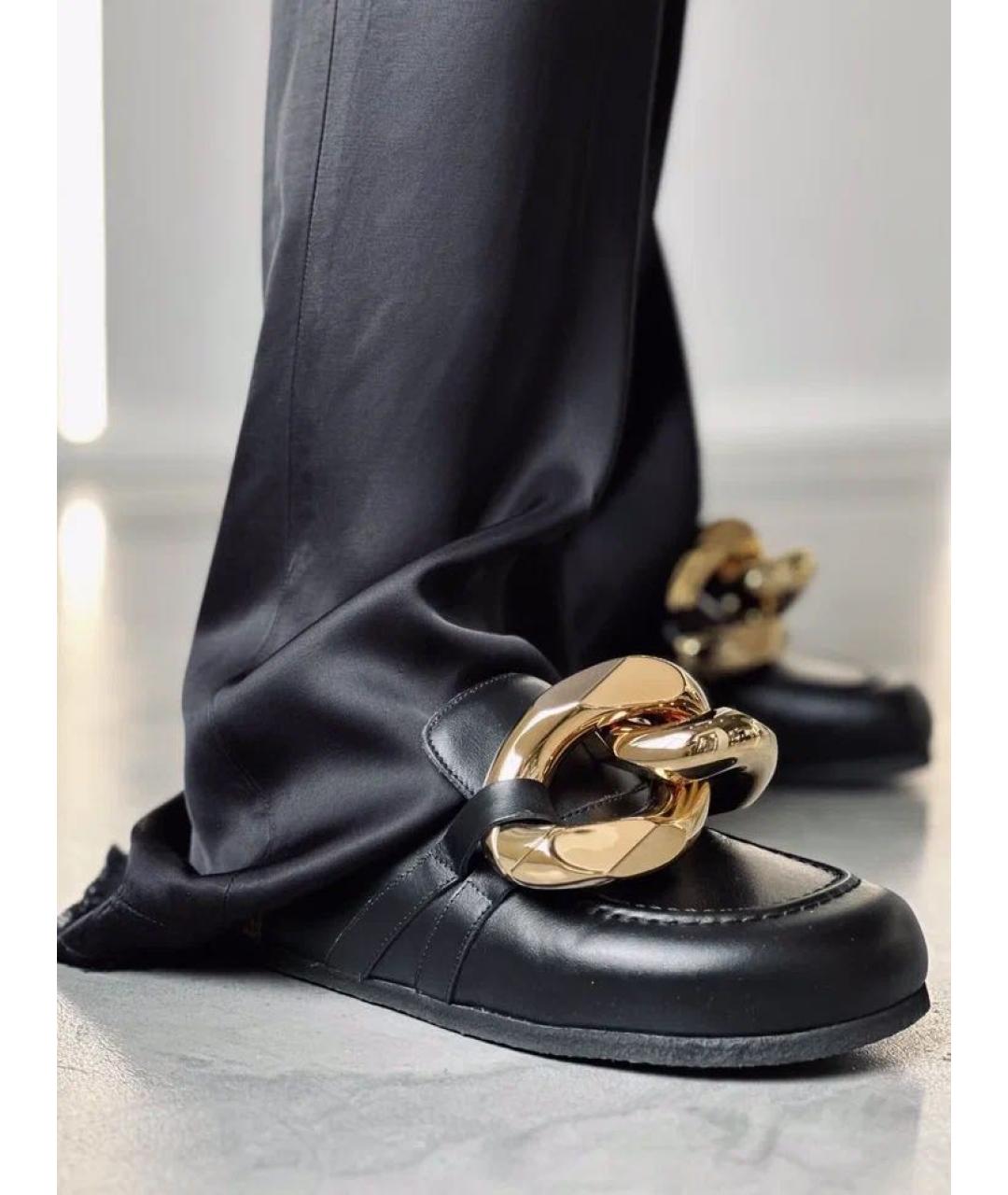 J.W.ANDERSON Черные кожаные сабо, фото 4