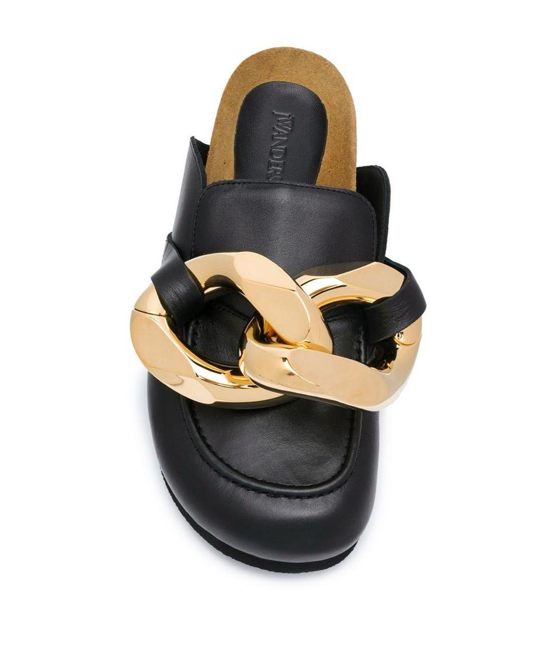 J.W.ANDERSON Черные кожаные сабо, фото 2