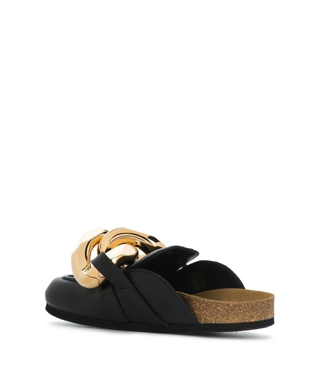 J.W.ANDERSON Черные кожаные сабо, фото 3