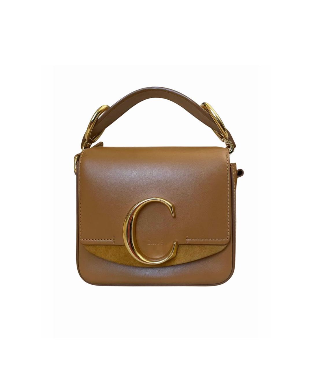 CHLOE Коричневая кожаная сумка с короткими ручками, фото 9