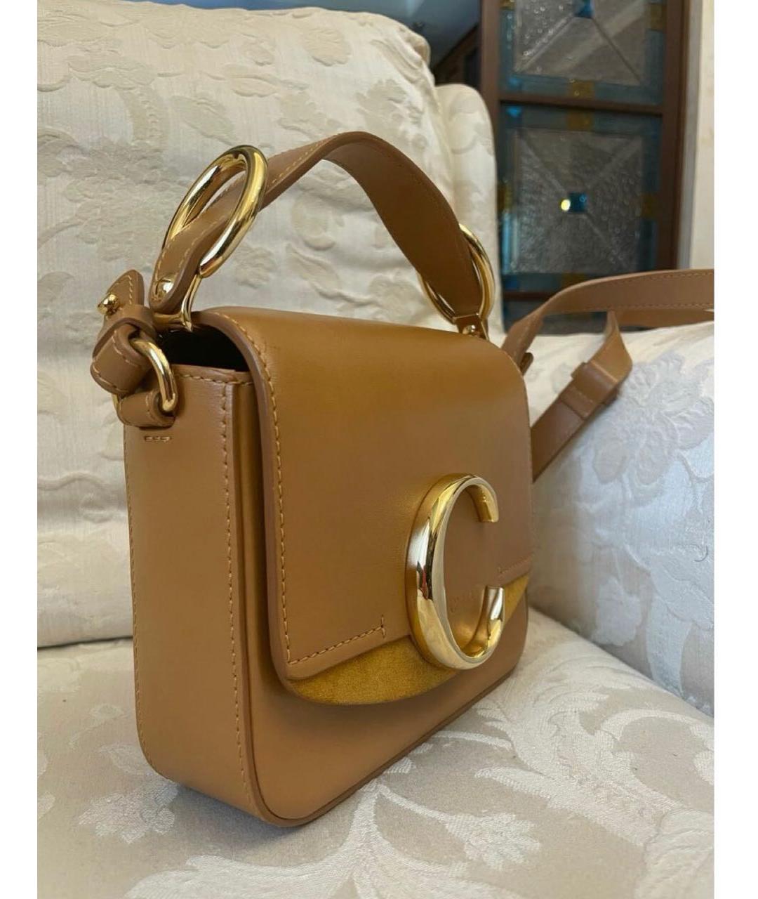 CHLOE Коричневая кожаная сумка с короткими ручками, фото 2