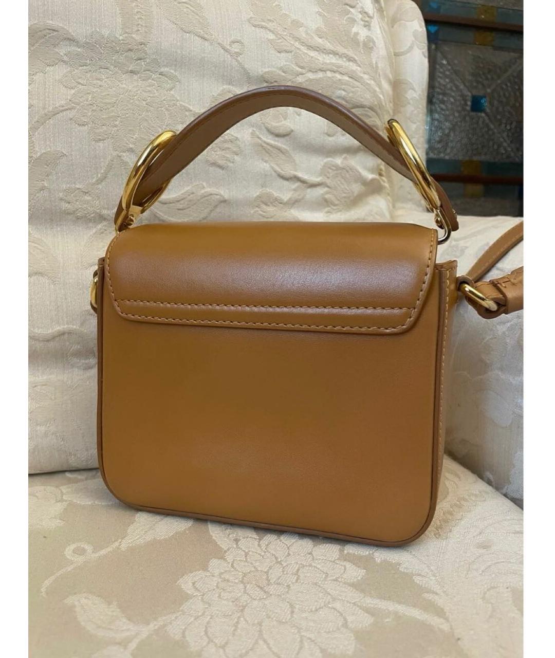 CHLOE Коричневая кожаная сумка с короткими ручками, фото 3