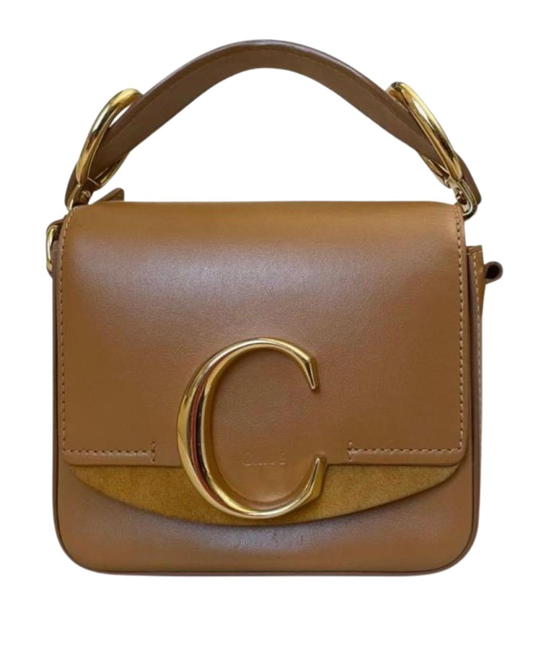 CHLOE Коричневая кожаная сумка с короткими ручками, фото 1