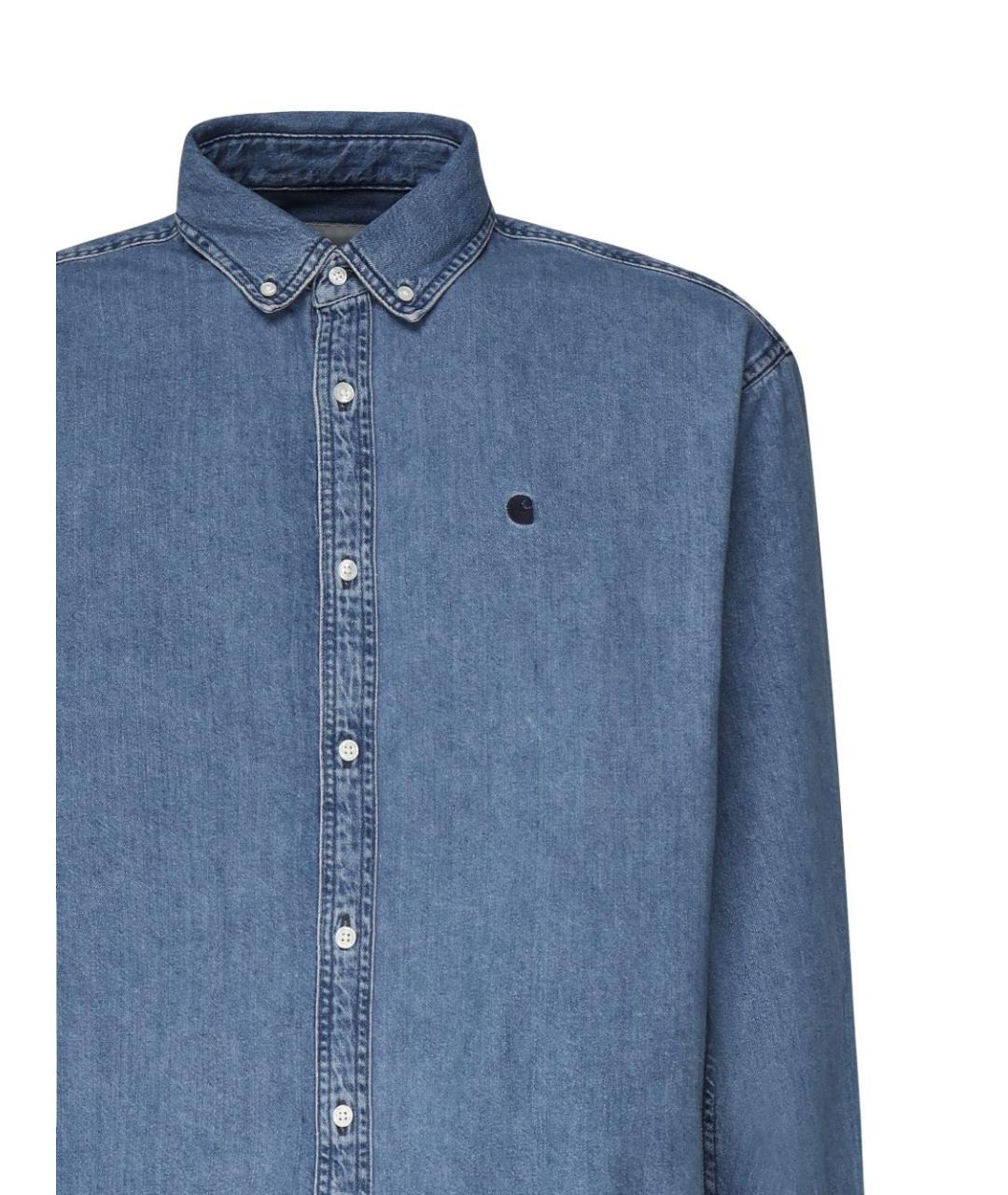 CARHARTT WIP Синяя хлопковая кэжуал рубашка, фото 2