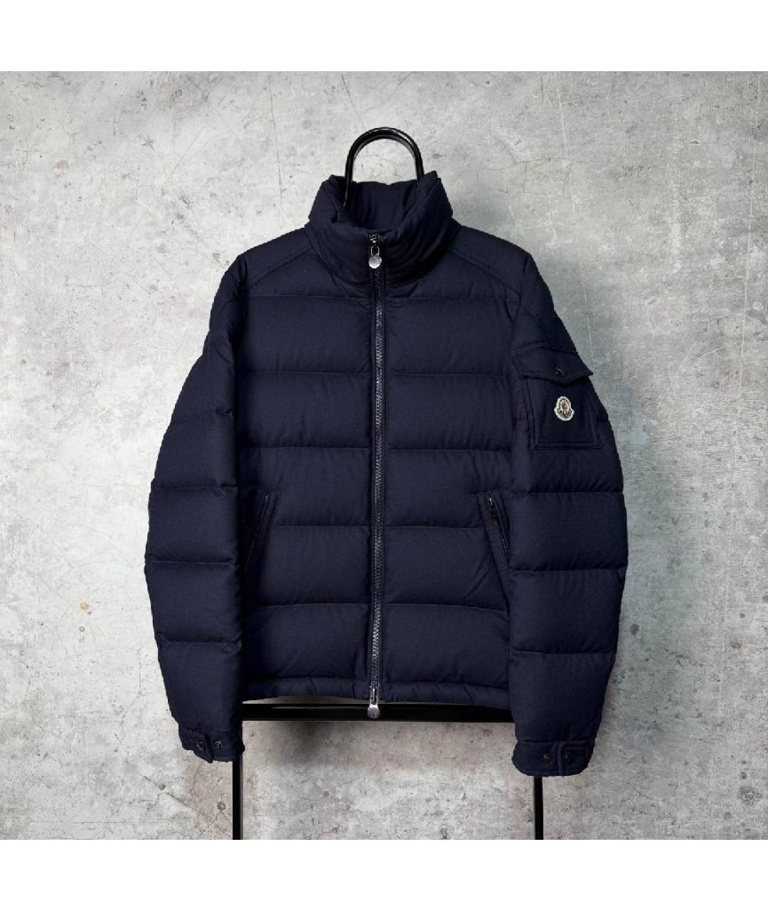 MONCLER Темно-синий шерстяной пуховик, фото 10