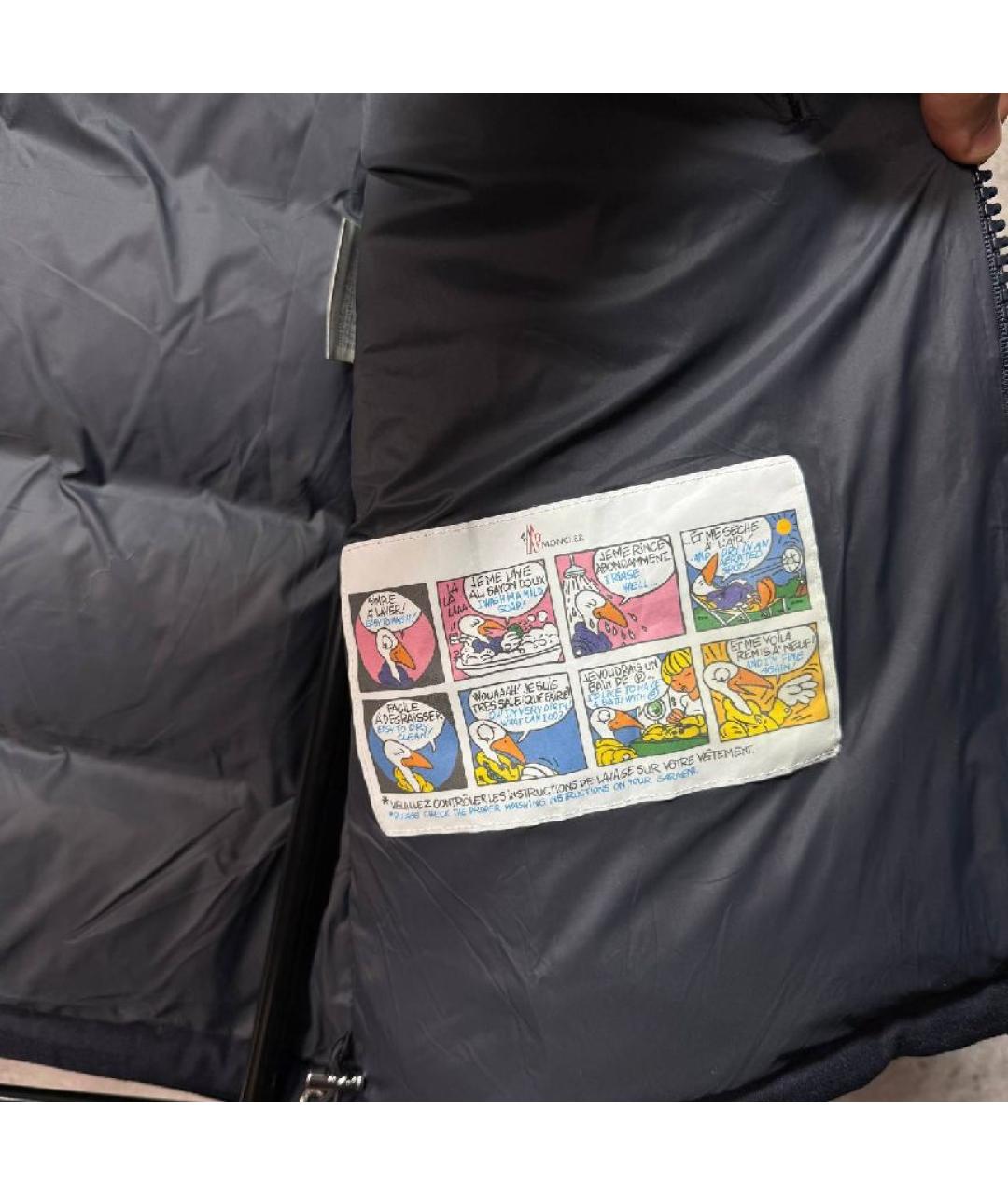 MONCLER Темно-синий шерстяной пуховик, фото 6