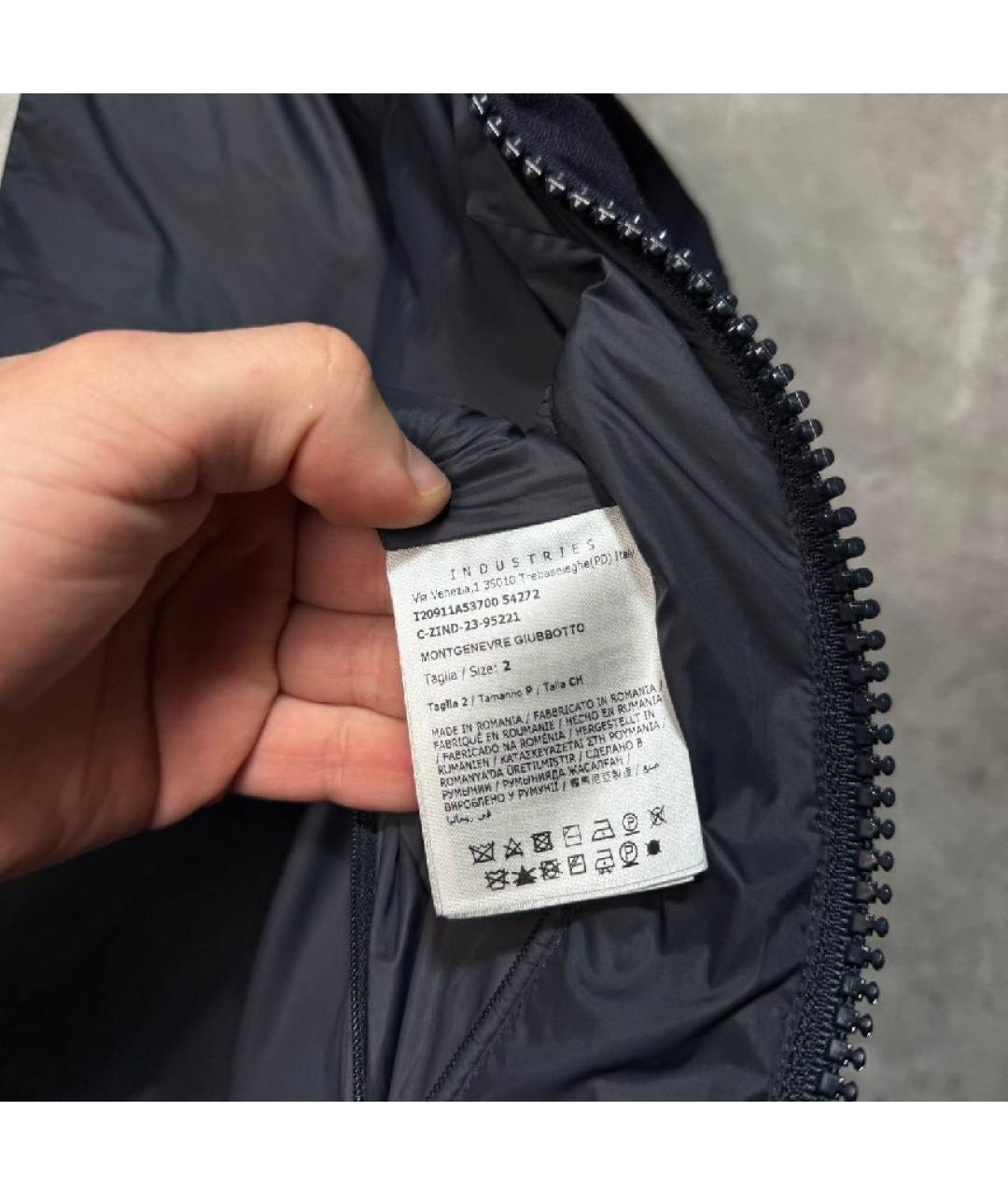 MONCLER Темно-синий шерстяной пуховик, фото 9