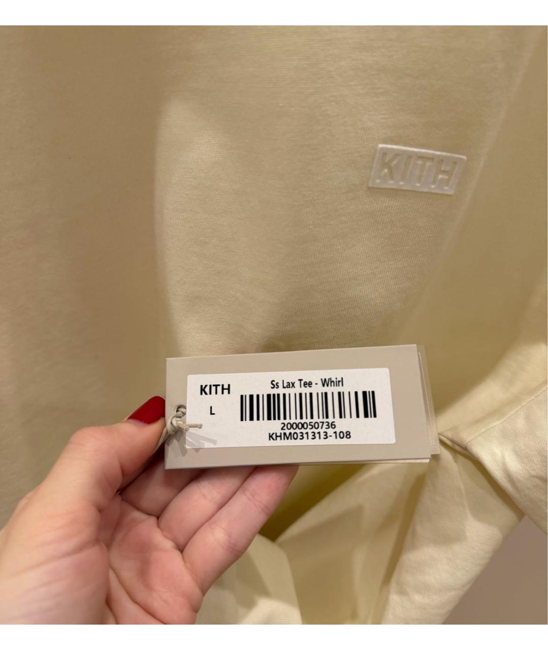 KITH Бежевая хлопковая футболка, фото 4