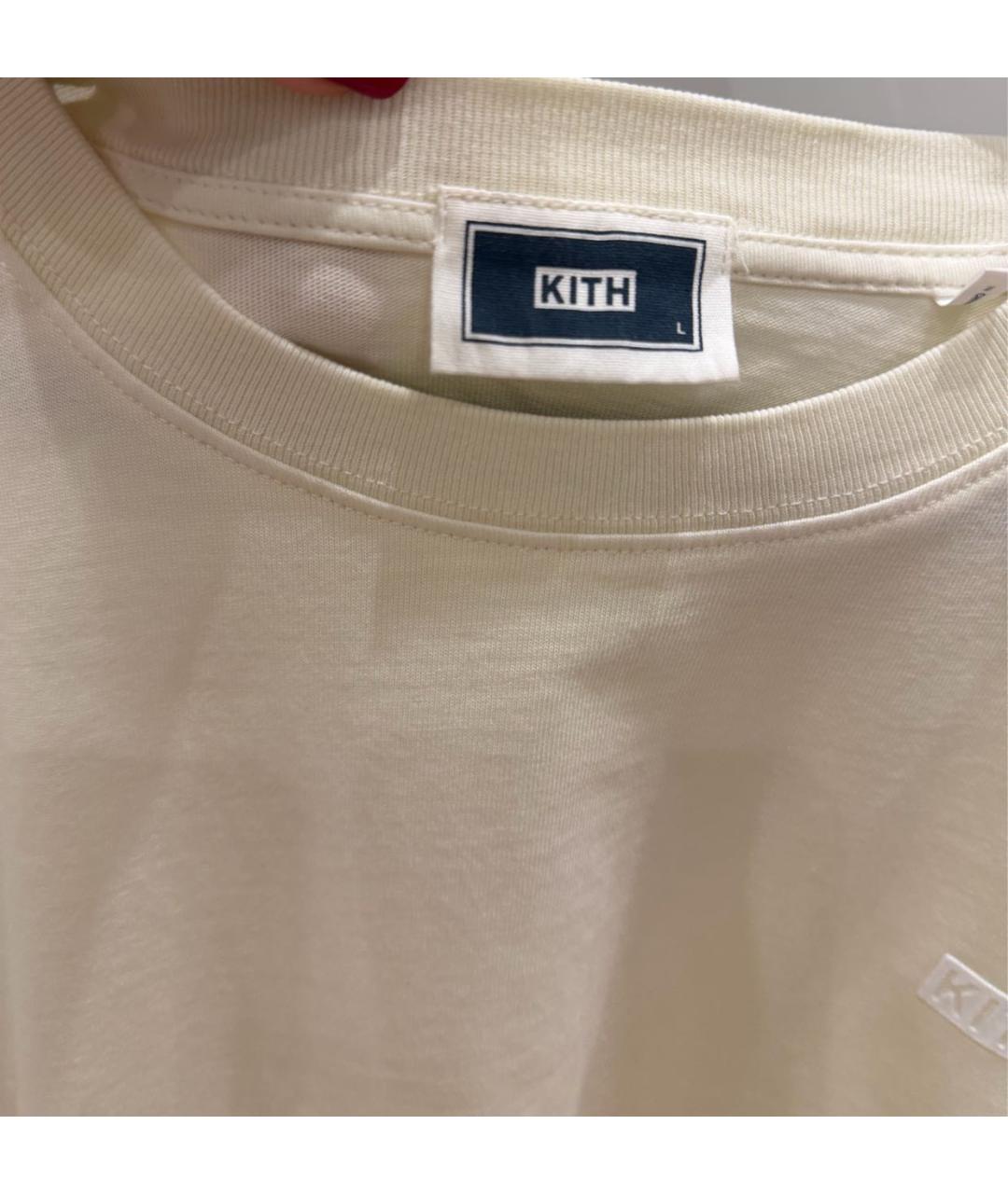 KITH Бежевая хлопковая футболка, фото 7