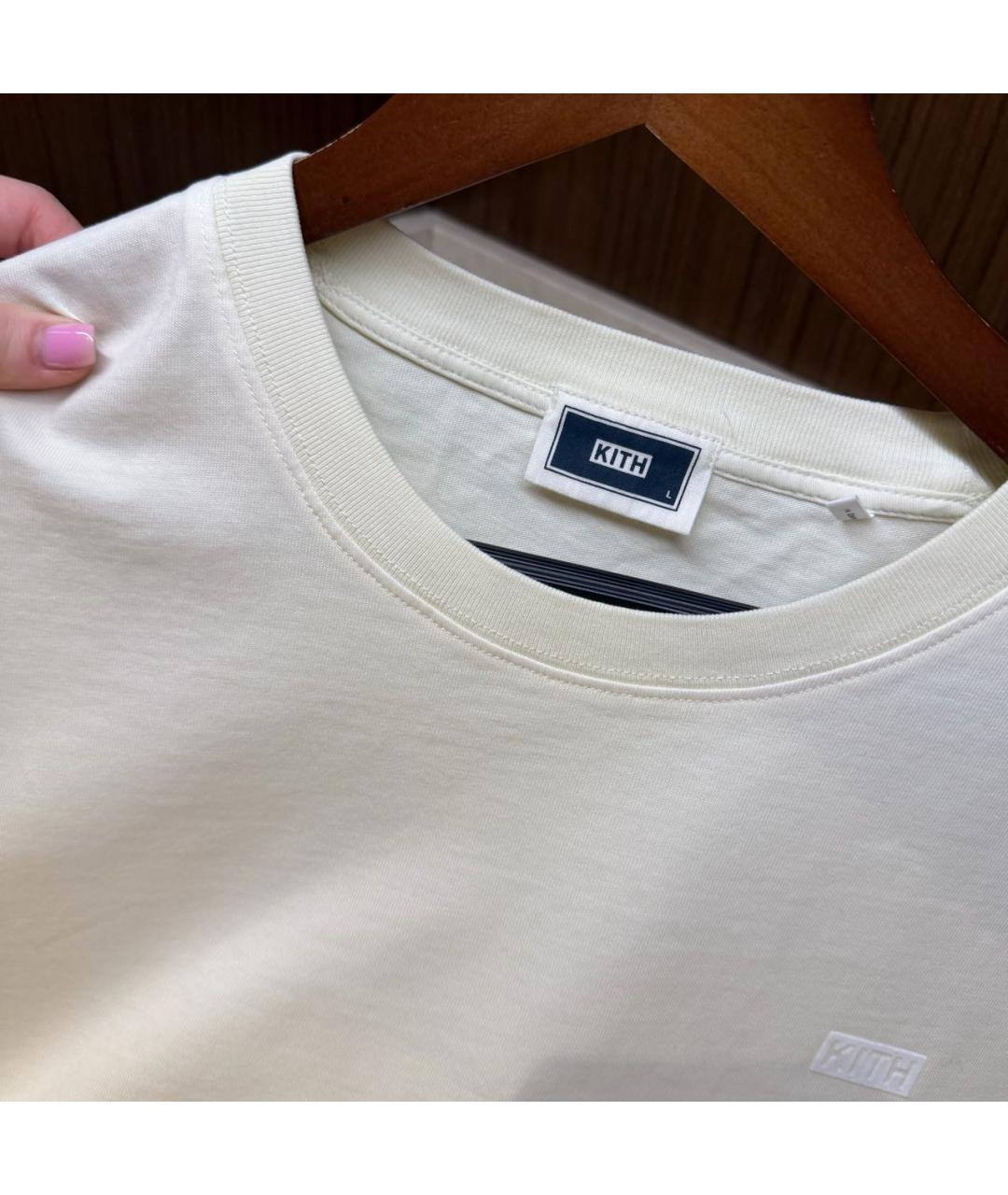 KITH Бежевая хлопковая футболка, фото 4