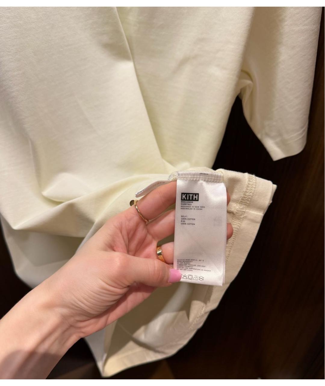 KITH Бежевая хлопковая футболка, фото 5